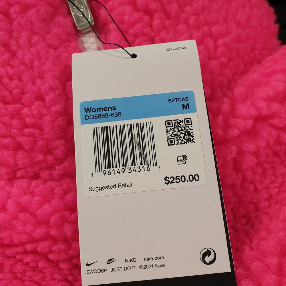 NWT Nike Therma-FIT Women High-Pile Pink Jacket Sherpa M - Picture 5 of 10